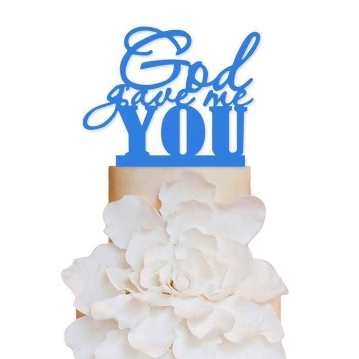 Sugar Yeti Brand Made in USA Cake Toppers God Gave Me You Wedding Cake Toppers Wedding Decoration Acrylic Cake... N46
