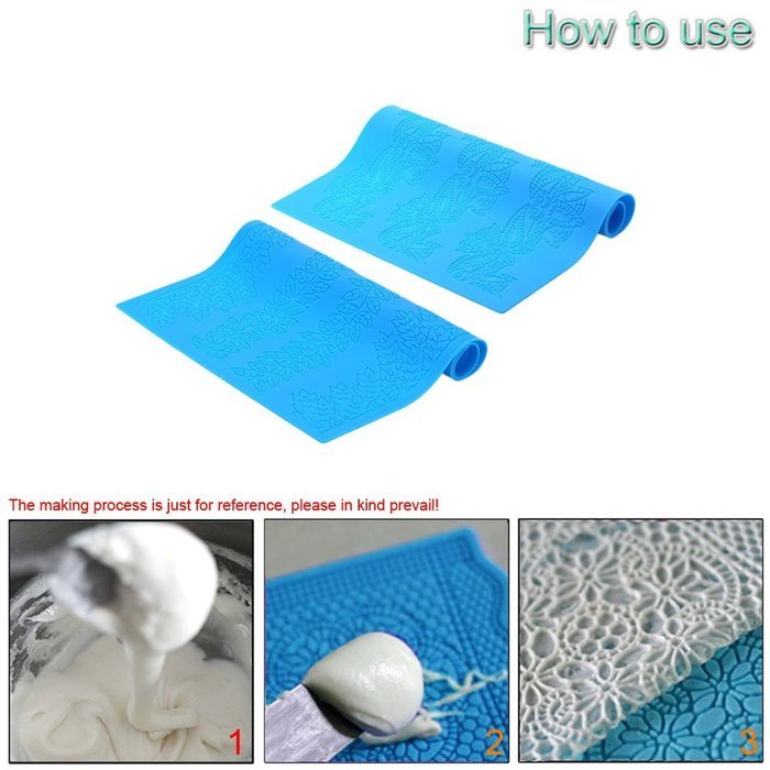 Texay(TM) 38.528.5cm Blue Silicone Fondant Cakes Beautiful Pattern Decorating Baking Mold DIY Cake Decoration... N3