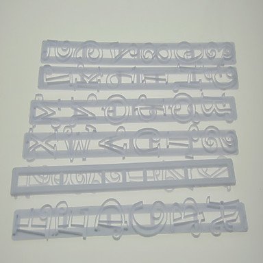 Y&XL&H Number And Letter Shape Frill Cutter Embossing Gum Paste Mold Set Of 6 Pieces