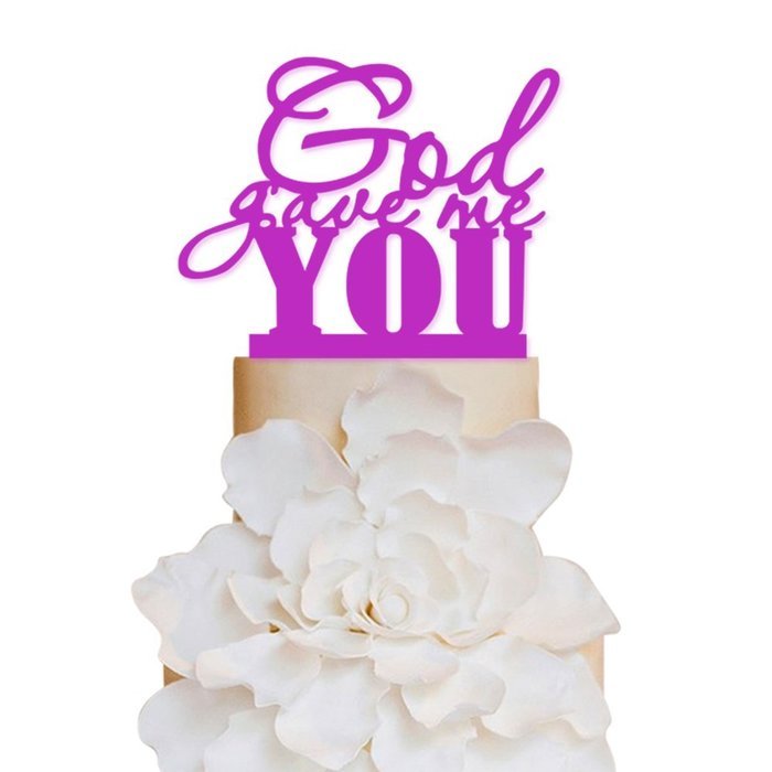Sugar Yeti Brand Made in USA Cake Toppers God Gave Me You Wedding Cake Toppers Wedding Decoration Acrylic Cake... N55