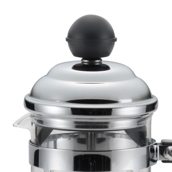 BonJour Coffee Stainless Steel French Press with Glass Carafe, 12.7-Ounce, Bijoux, Black Handle