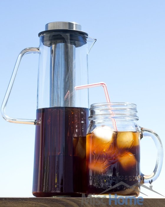 Cold Brew Coffee Maker - 1 Liter Iced Coffee Maker -Borosilicate Cold Brew Pitcher with Removable Laser Cut Stainless... N3