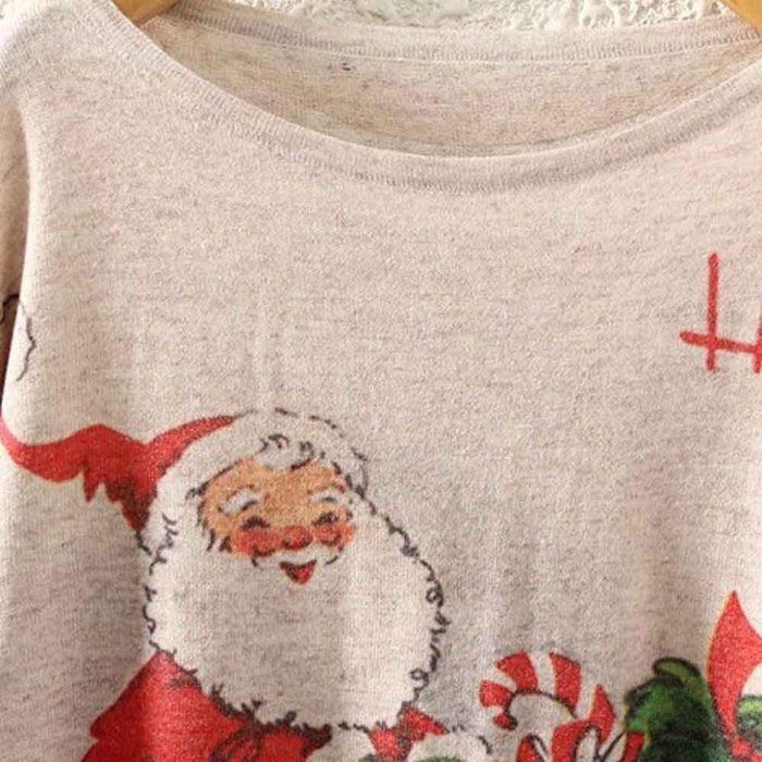 Knit Sweater,Morecome Womens Christmas Batwing Long Sleeve Loose Knitwear Tops (D)