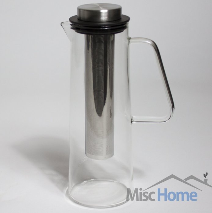 Cold Brew Coffee Maker - 1 Liter Iced Coffee Maker -Borosilicate Cold Brew Pitcher with Removable Laser Cut Stainless... N4