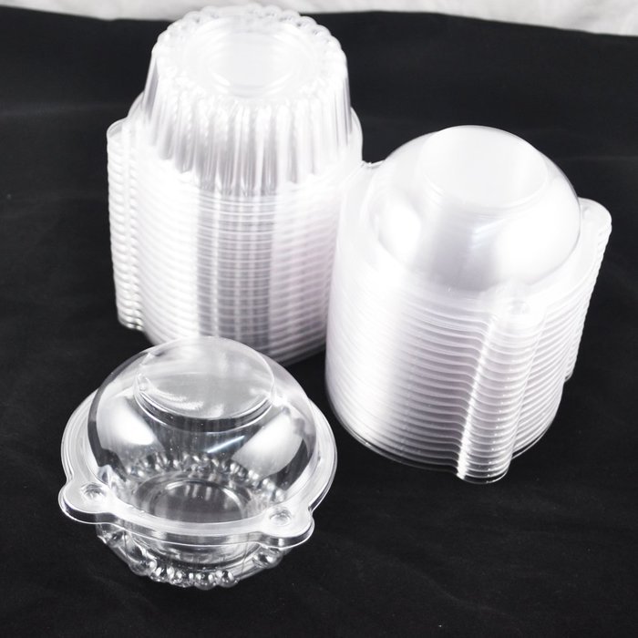 SODIAL(R) 100 Large Single Clear Cupcake Pod Cake Muffin Cases N3