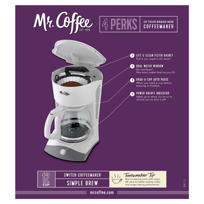 Mr. Coffee 12-Cup Coffeemaker, Black, SK13 N7