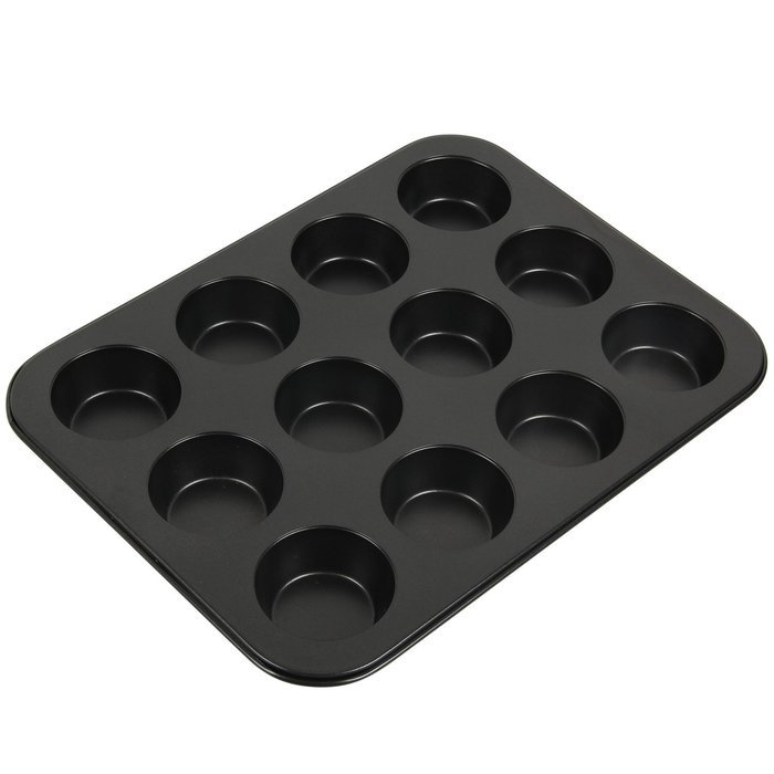 Yilove Non Stick 12 Cup Muffin Cupcake Pan (Black)