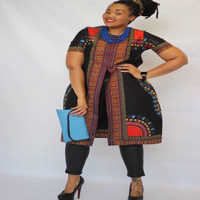 African Print Dress,Morecome Women Fashion Casual Loose Print Dress N9