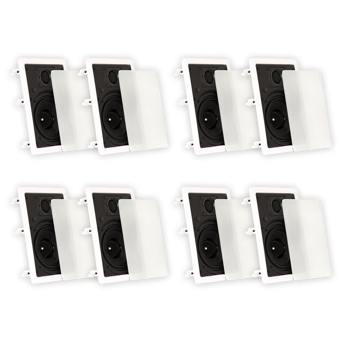 Theater Solutions TSS6W In Wall 6.5" Speakers Surround Sound Home Theater Deluxe 4 Pair Pack 4TSS6W