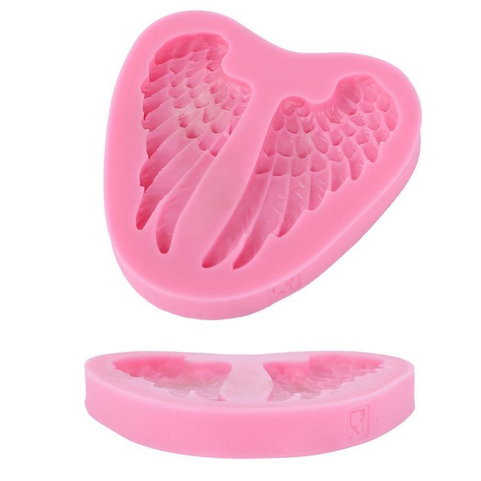 ETHAHE Angel Wings 2 Holes silicon Molding Fondant Tools Random Color