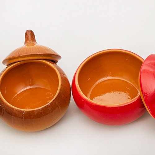 Set of 4 Stoneware Ramekins 'Happy Family' N3