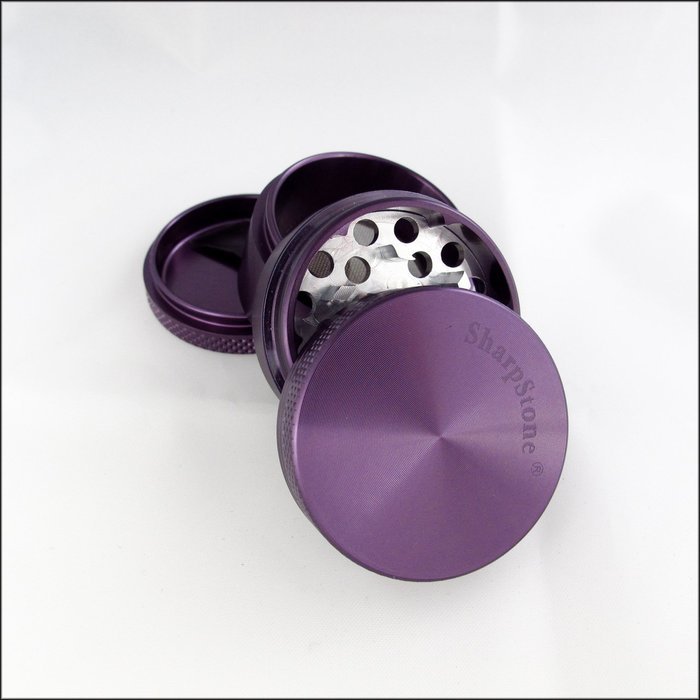 Sharp Stone Official Authentic Small 4 Piece Grinder Hard Top 1.5 Inches Purple + Free Performance Technology...