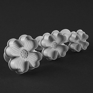 Y&XL&H Four-Petal-Flower Cake and Cookie Cutter Mold with Plunger (3 Pieces)