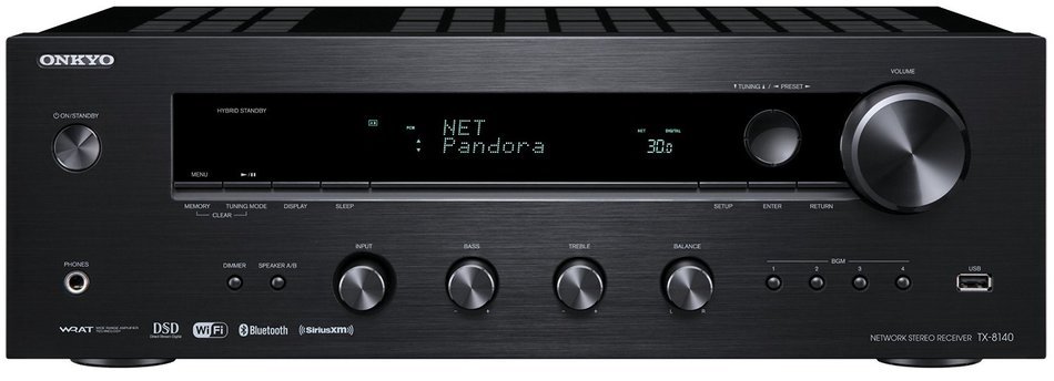 Onkyo Network Stereo Audio Component Receiver, Black (TX-8140)