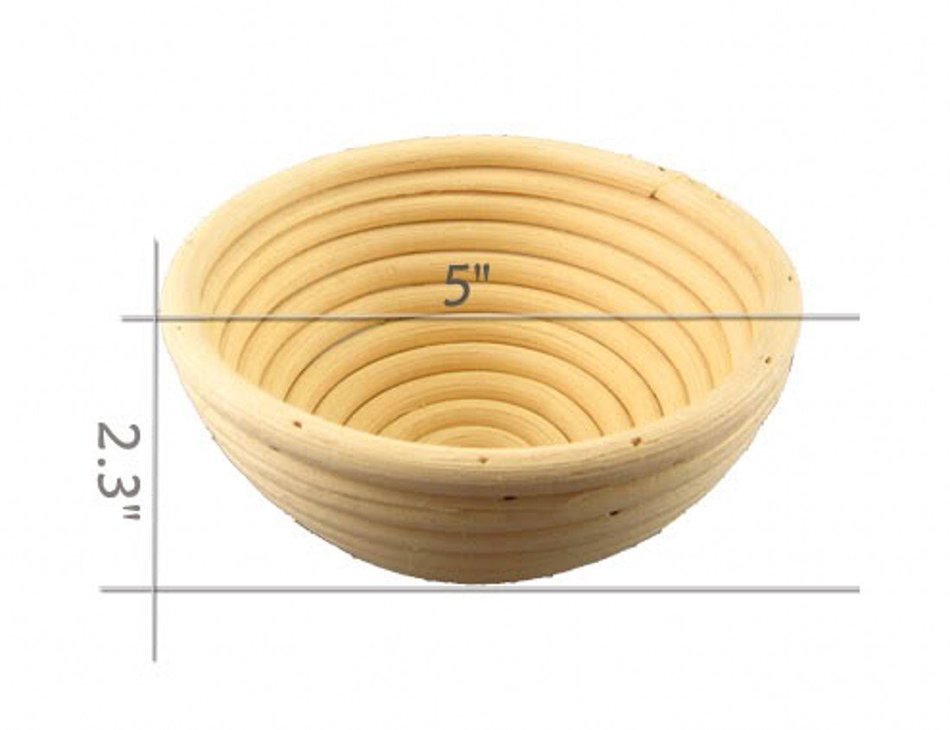 CHENGYIDA 10PCS 5"(13cm) Small Round Rattan Banneton Brotform Bread Proofing Proving Basket N3