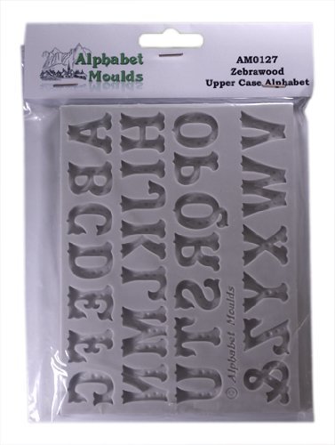 Zebrawood Decorative Font - Silicone Icing Moulds for Cake and Cupcake Decoration N2