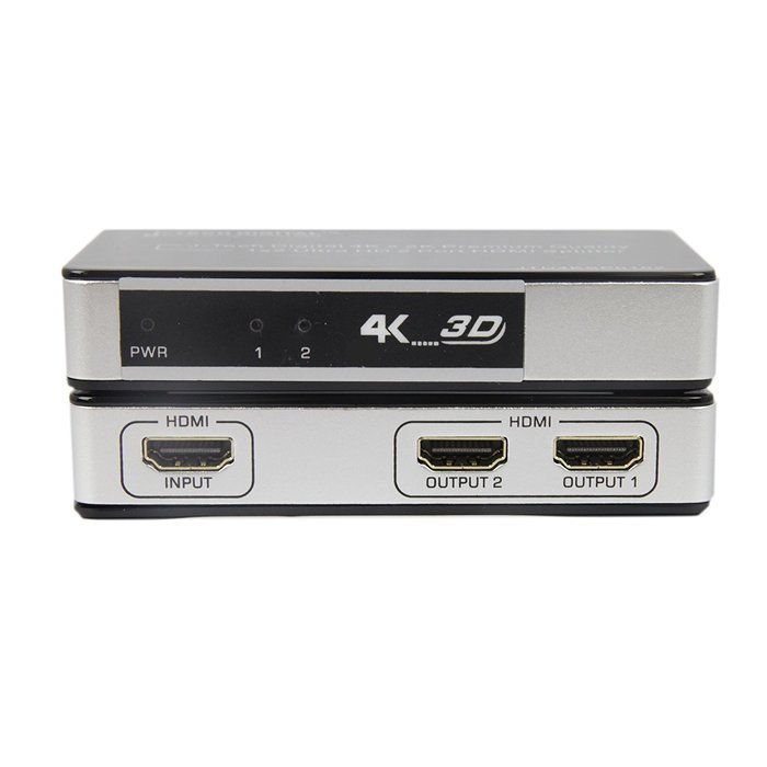 J-Tech Digital &reg; Premium Quality 2-port Hdmi V1.4 1x2 Powered Amplifier Splitter 1 in 2 Out with Ultrahd 4k X...