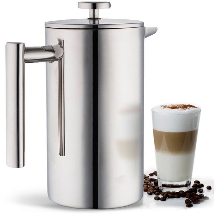 Gracelove 1 Liter Double-Wall Stainless Steel French Coffee Press N4