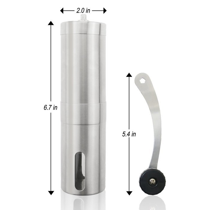 ONME Manual Coffee Grinder, Manual Coffee Grinder with Ceramic Blade, Stainless Steel Coffee Bean Mill N8