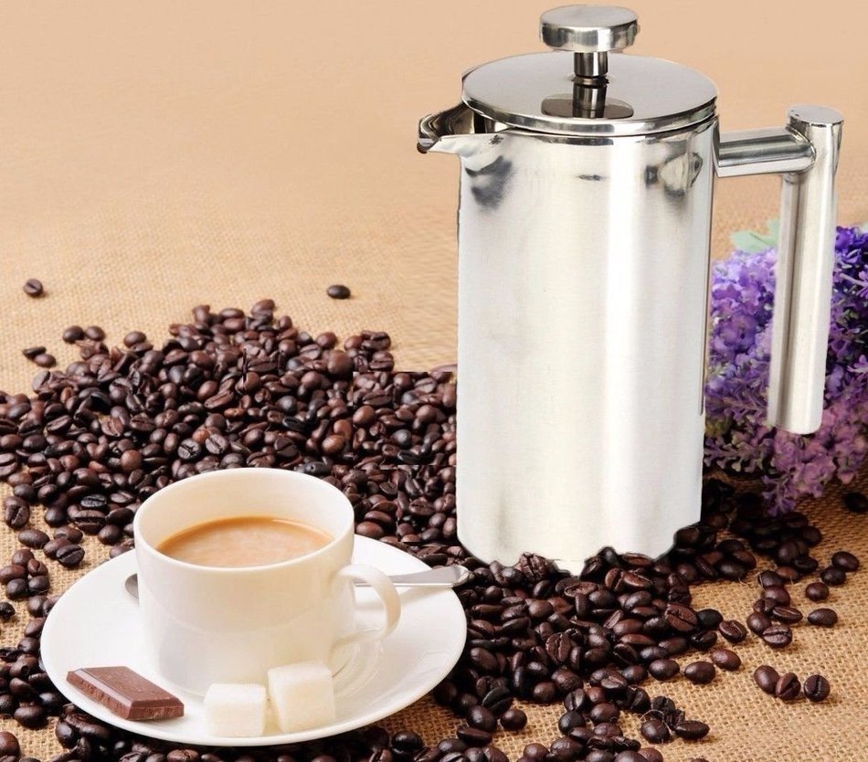 Gracelove 1 Liter Double-Wall Stainless Steel French Coffee Press N5