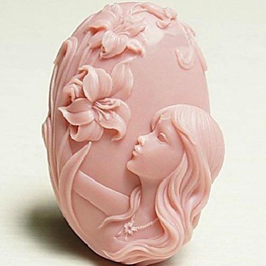 Sher Beautiful Girl Flower Shaped Fondant Cake Chocolate Silicone Mold Cake Decoration Tools,L10.2cmW7.2cmH3.3cm