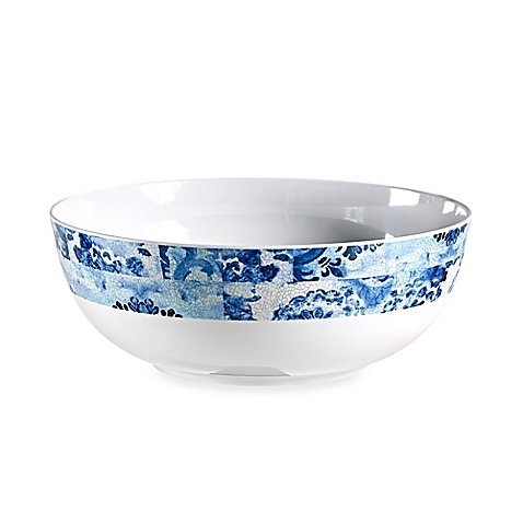 Blue Floral Melamine Large Bowl