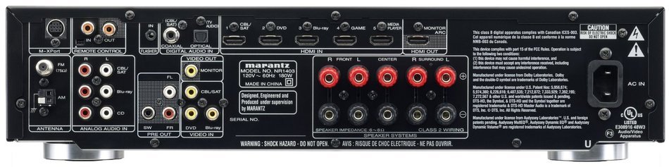 Marantz NR1403 Slim Line 5.1-Channel Home Theater AV Receiver (Discontinued by Manufacturer) N3