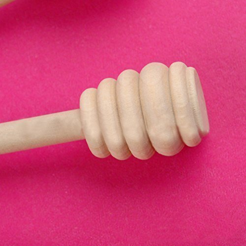 Pinovk 5 pcs Portable Mini Jam Honey Dipper Stirring Rod Wooden Muddler Honey Stick N5