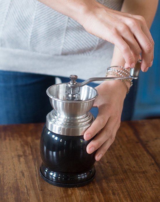 Manual Coffee Grinder by Sky Solutions - Ceramic Conical Burr Coffee Grinder. Midnight Black, made with Stainless... N4