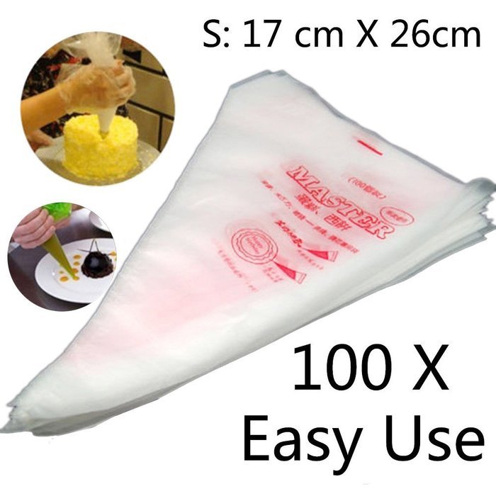 MENGCORE 100 PCS Small Size Disposable Piping Bag Icing Fondant Cake Cream Decorating Pastry Tip Tool N2