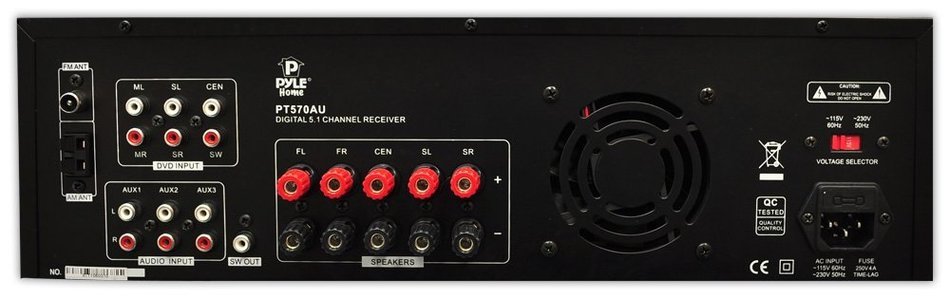 Pyle PT570AU 5.1-Channel Amplifier Receiver 350 Watts AM/FM Radio