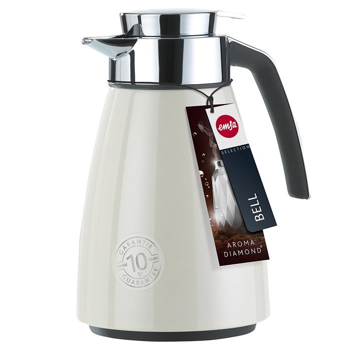 Emsa Vacuum Jug "Bell" Qt 33.81 fl. oz., Cream/White Metallic N7