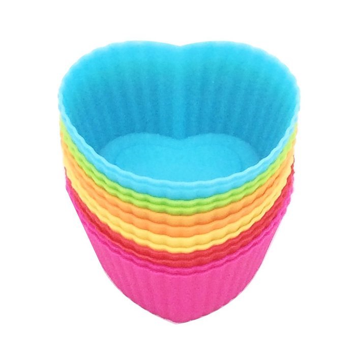Silicone Baking Cups 12 Cupcake Muffin Liners Kids Bento Lunchbox Divider Accessories (Triangle) N2