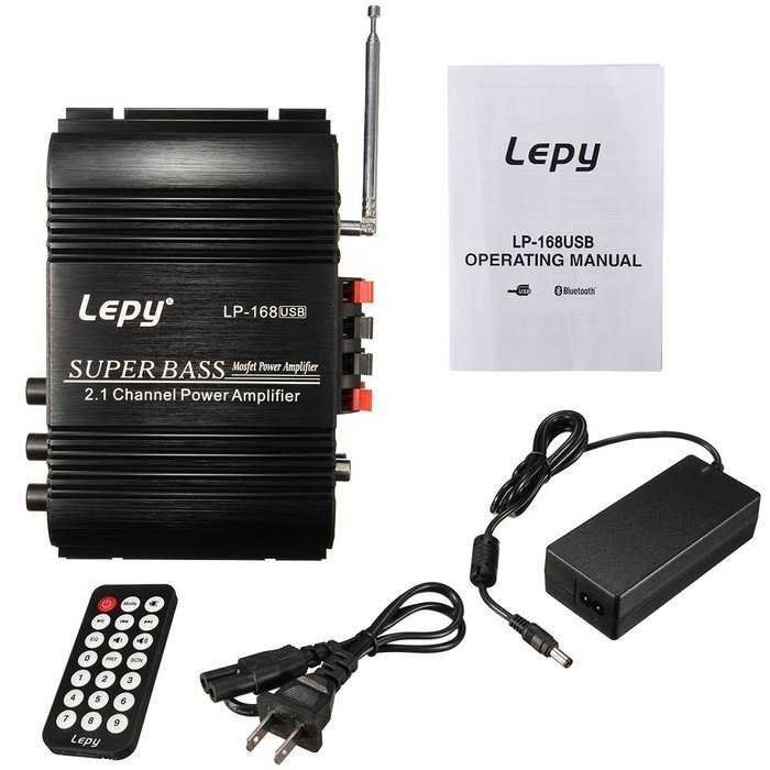 Mini Amplifier, ELEGIANT 2 x 40W 2.1-Channel Amplifier Support USB Bluetooth with 12V Power Adapter for Home Car... N7