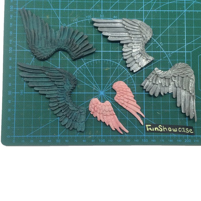 Funshowcase Assorted Size Angel's Wings Candy Silicone Mold for Sugarcraft, Cake Decoration, Cupcake Topper, Chocolate...