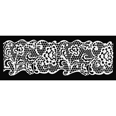 Y&XL&H Lace Fondant Cake Chocolate Resin Clay Candy Silicone Mold Mat,L17.8cmW6.5cmH0.4cm N3