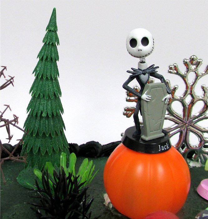 Nightmare Before Christmas 17 Piece Birthday Cake Topper Set Featuring 2" to 3" Cake Topper Figures of Lock, Shock... N7
