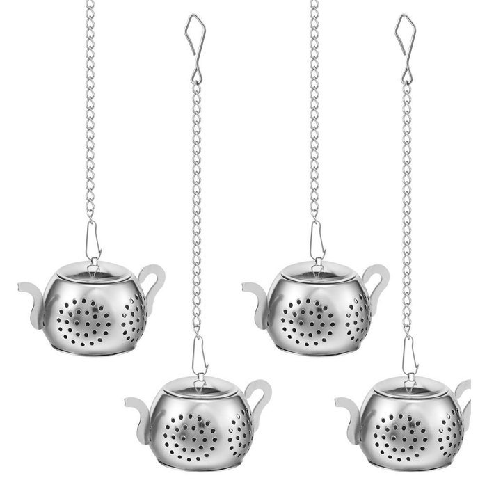 Accmor Tea Infuser - Stainless Steel Loose Leaf Tea Strainer with Chain and Drip Trays - Tea Filters for Rooibos... N7