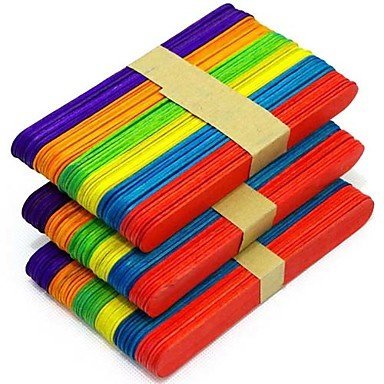 Y&XL&H Ice Cream Hand Crafts Art Lolly Pack Wooden Colorful Ice Lolly Cream Sticks Lollipop Popsicle,Set of 50 N3