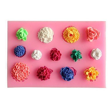 Sher Many Flowers Fondant Cake Cake Chocolate Silicone Molds,Decoration Tools Bakeware