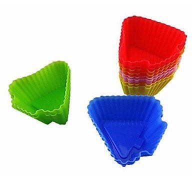 Y&XL&H Tree Shape Muffin Moulds, Cupcake Moulds , 12 Pieces per Set, L 6cm x W 6cm x H 3cm, Random Assorted Color N2