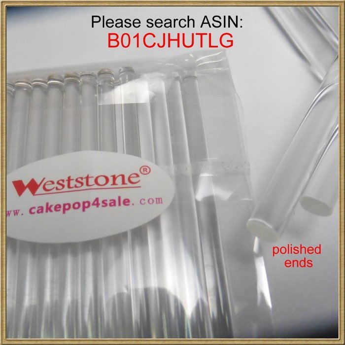 Weststone - 50pcs Colorful Acrylic swirl sticks for cake pop or lollipop candy (Pink) N4