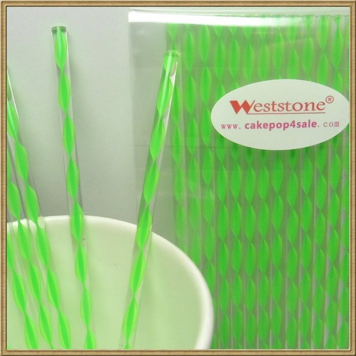 Weststone - 50pcs Colorful Acrylic swirl sticks for cake pop or lollipop candy (Pink) N5