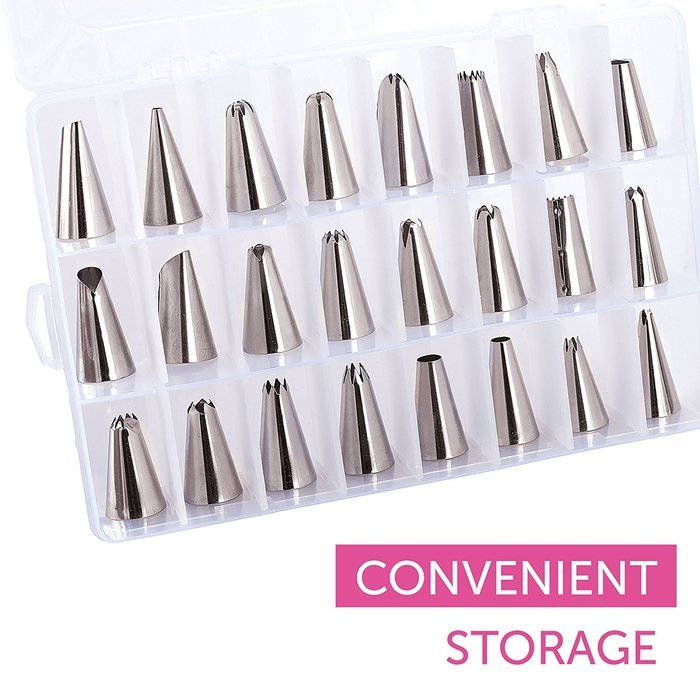 Cake Decorating Kit Includes Nozzle, Tips, Reusable Pastry Bags, Couplers and Cleaning Brush - Baking Tools for... N3