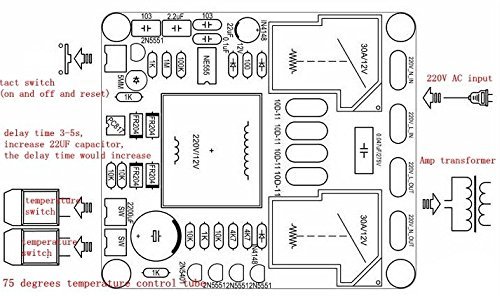 SHINA 110V Class A power Soft Start Delay Temperature Protection Board N6