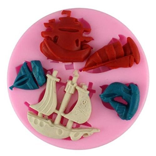 Ships Sailboats 5 Cavity Silicone Mold, Candy, Fondant, Cake Decorating 10 Cavities