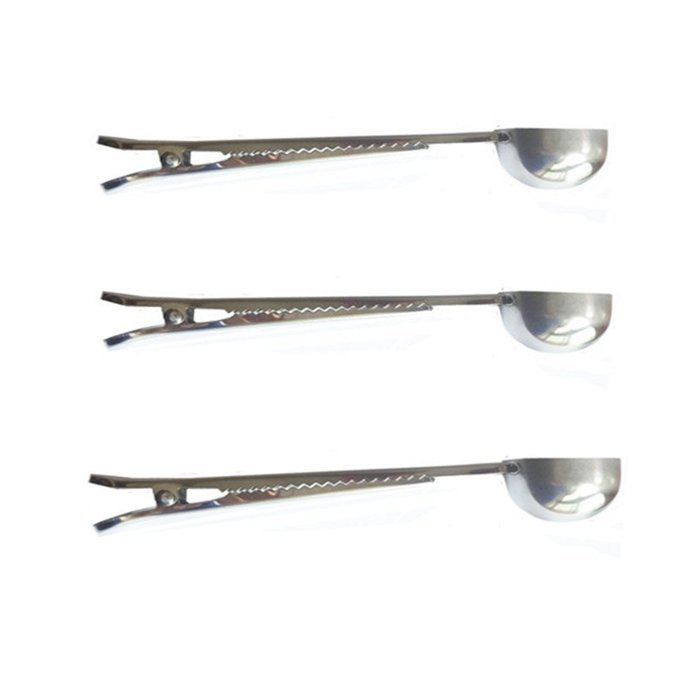 Daixers Coffee,Milk Powder & Tea Scoop/Spoon With Jaw Bag Clips - Stainless Steel (3 Pack) N2