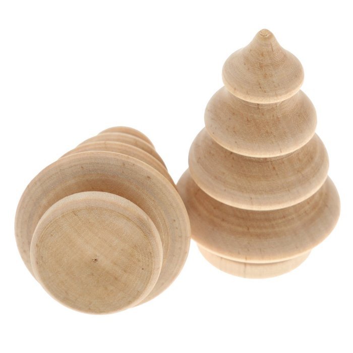 Phenovo Blank DIY Wooden Christmas Tree Peg Dolls Party Cake Toppers Pack of 10 N3