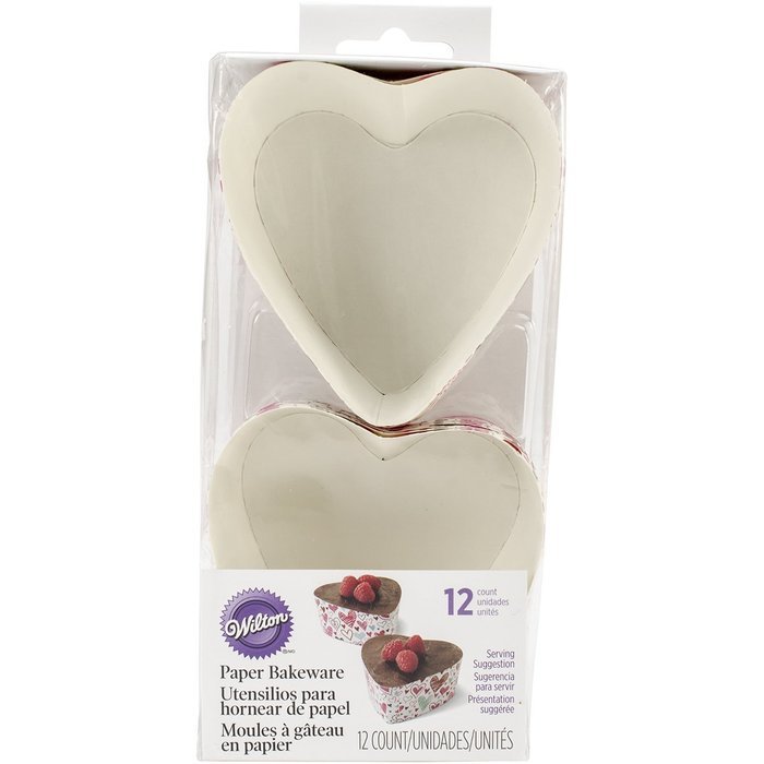 Wilton 415-2804 12 Count Valentine's Day Doodles Paper Bakeware, Pink