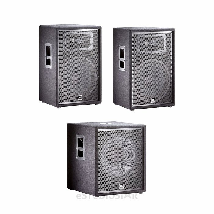 JBL JRX215 15' Passive Two-Way Speaker Pair with One (1) JBL JRX218S Subwoofer Bundle